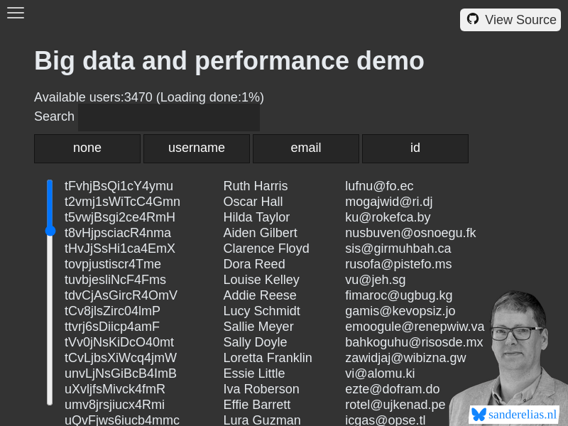 Big data and performance demo