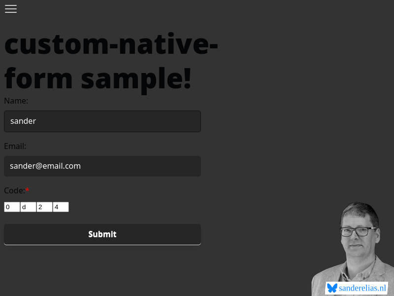 custom-native-form sample!